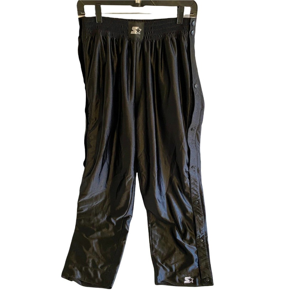Vintage STARTER Reversible Poppers 90s Black Straight Track Pants Mens L W34 L30